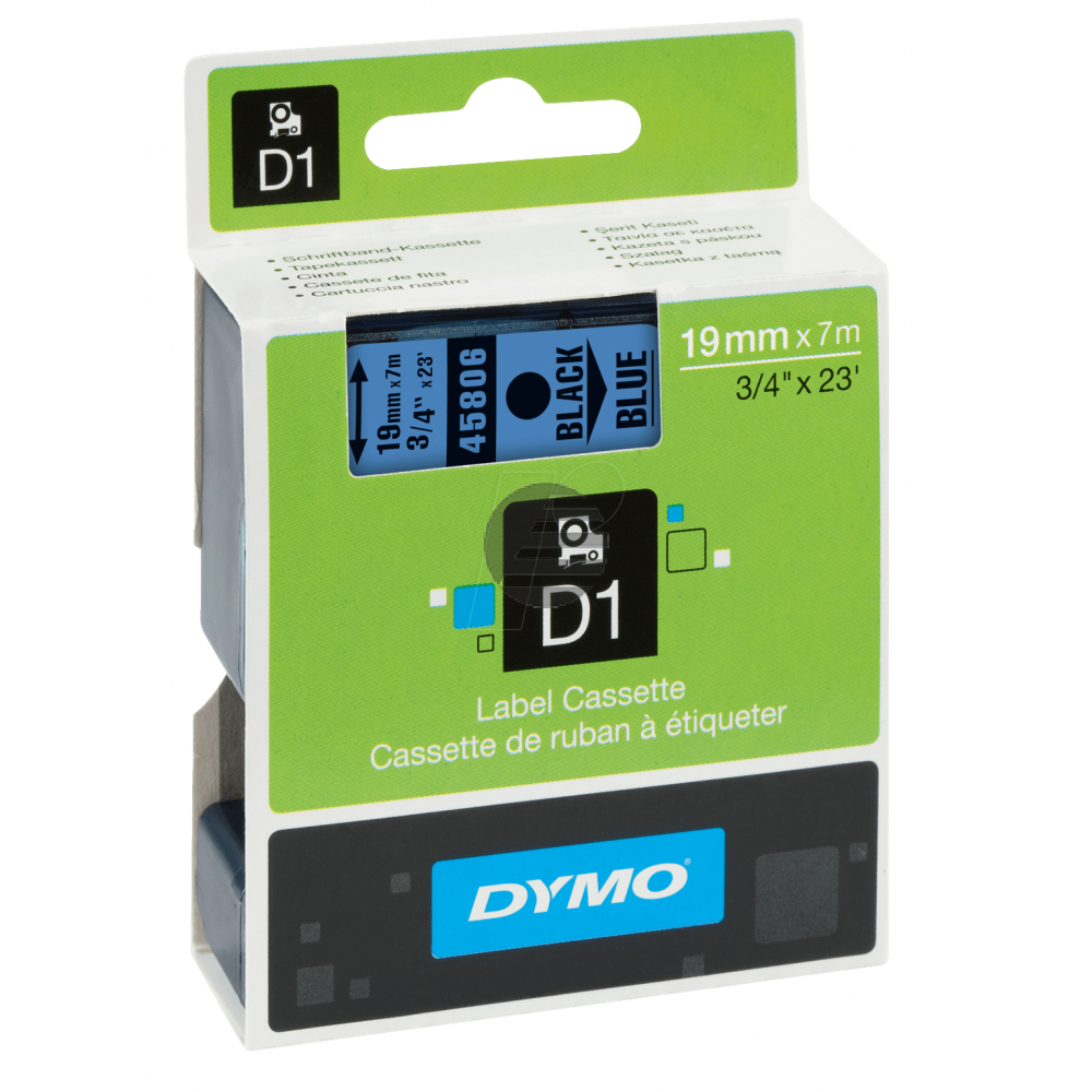 Dymo Schriftbandkassette schwarz/blau (45806)