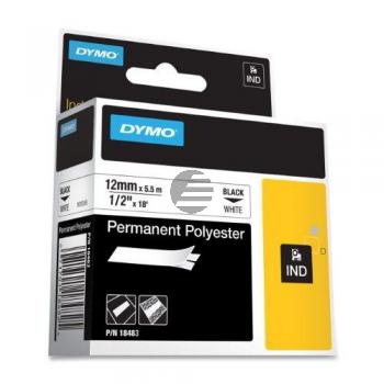 Dymo permanentes Polyesterband 12mm schwarz/weiß (18764)