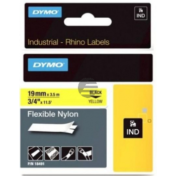 Dymo Flexibles Nylonband 19mm schwarz/gelb (18757)