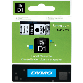 Dymo Schriftbandkassette schwarz/transparent (S0720770, 43610)