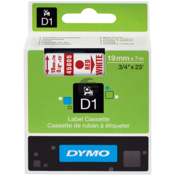 Dymo Schriftbandkassette rot/weiß (45805)