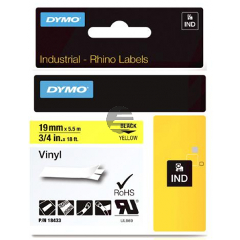 Dymo Farbiges Vinylband 19mm schwarz/gelb (18433)