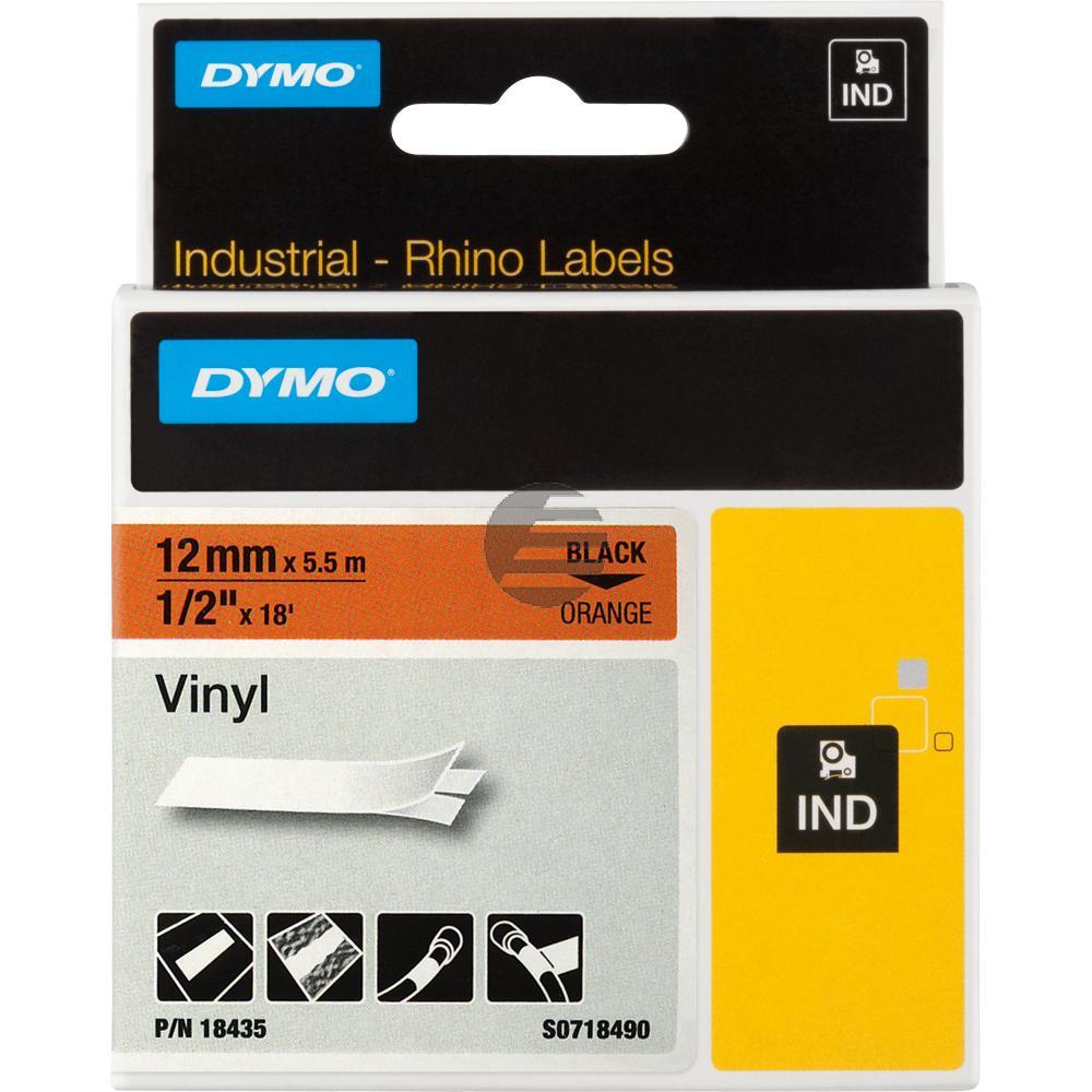 Dymo Farbiges Vinylband 12mm schwarz/orange (18435)