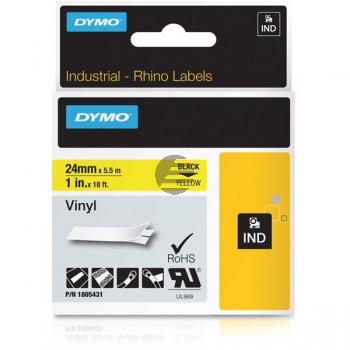 Dymo Schriftbandkassette 24mm (Vinyl) schwarz/gelb (1805431)