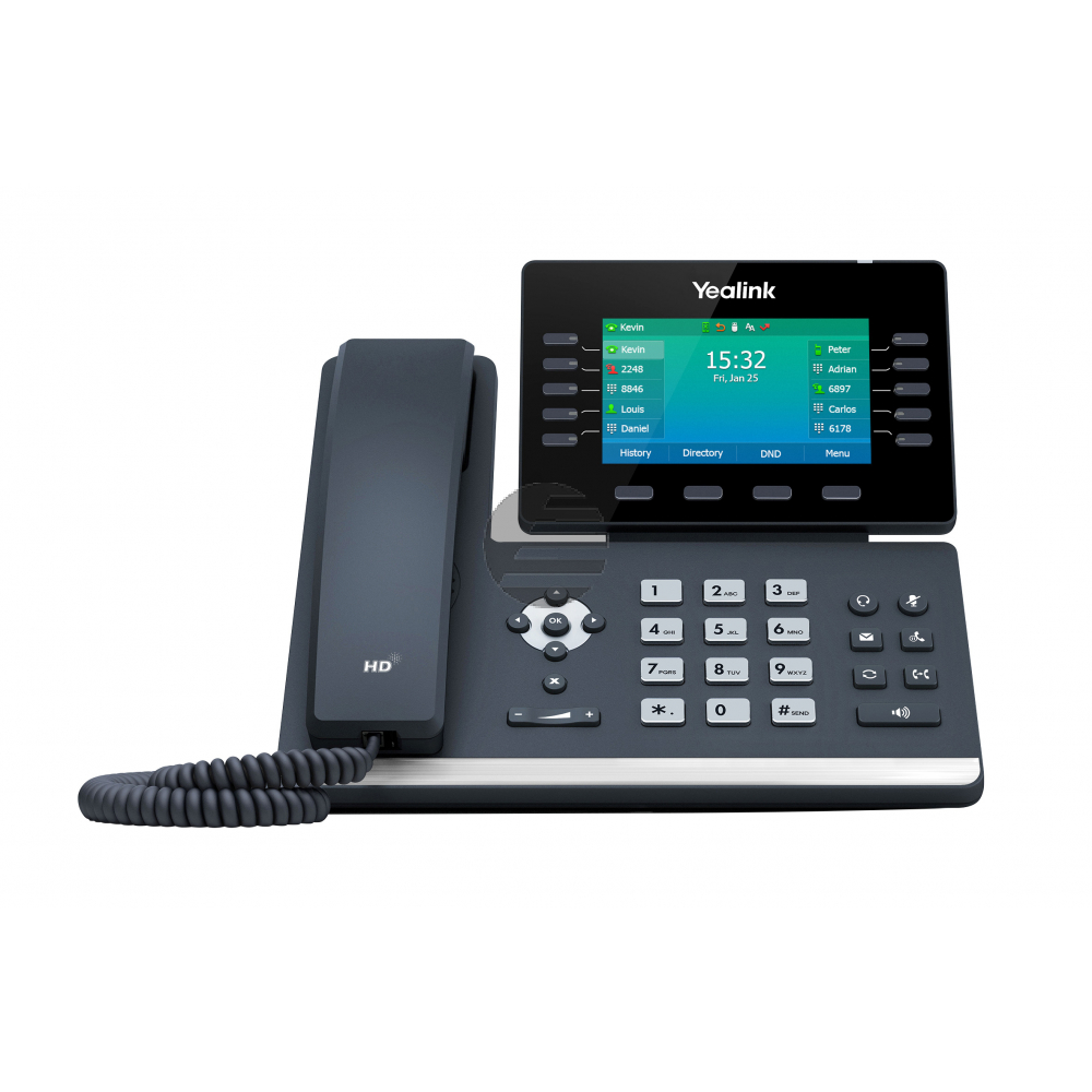 Yealink SIP-T54W, VoIP-Telefon (SIP), ohne Netzteil, PoE