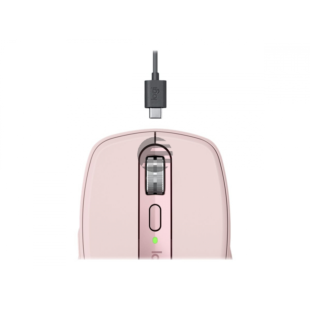 Logitech MX Anywhere 3 - Maus - Laser - 6 Tasten - kabellos - Bluetooth, 2.4 GHz - kabelloser Empfänger (USB) - rosé