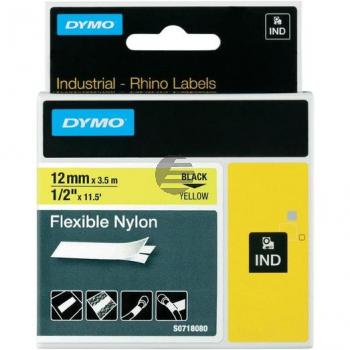 Dymo Flexibles Nylonband 12mm schwarz/gelb (18756)