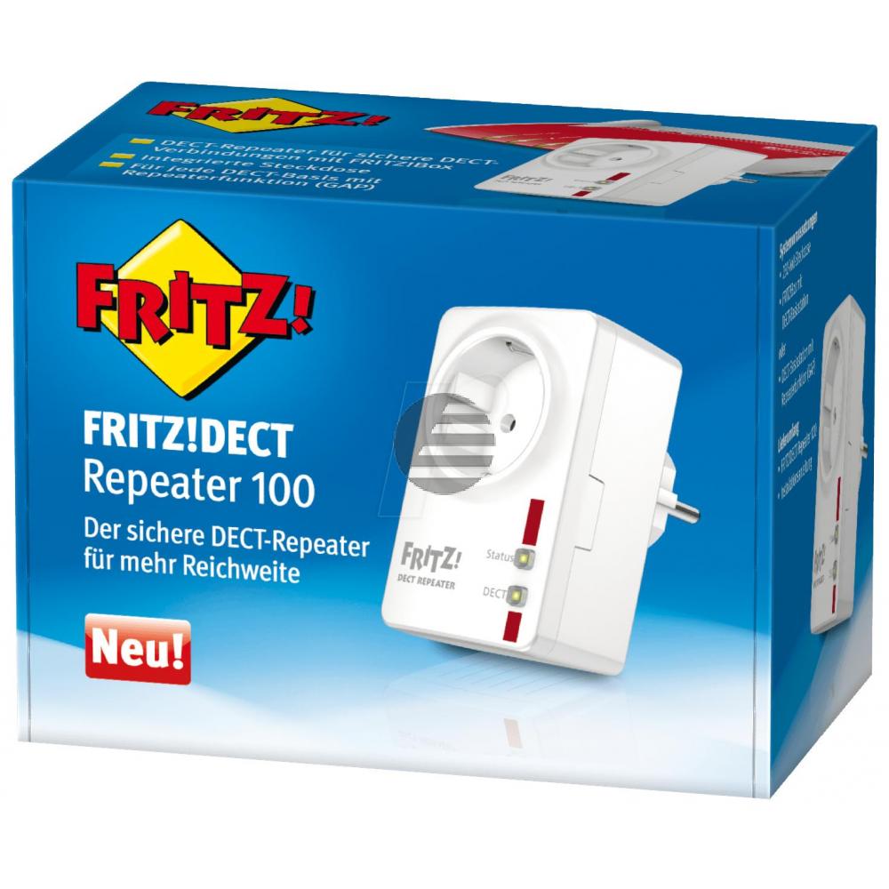 AVM Fritz!DECT Repeater 100 DECT-Reichweitenerweiterung, integrierte Steckdose