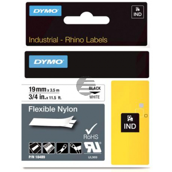 Dymo Flexibles Nylonband 19mm schwarz/weiß (18759)