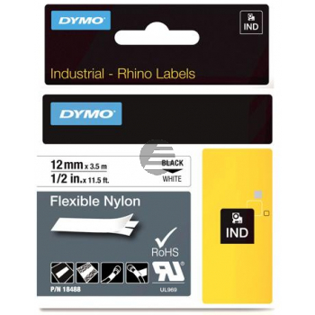 Dymo Flexibles Nylonband 12mm schwarz/weiß (18488)