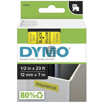 Dymo Schriftbandkassette schwarz/gelb (45018)