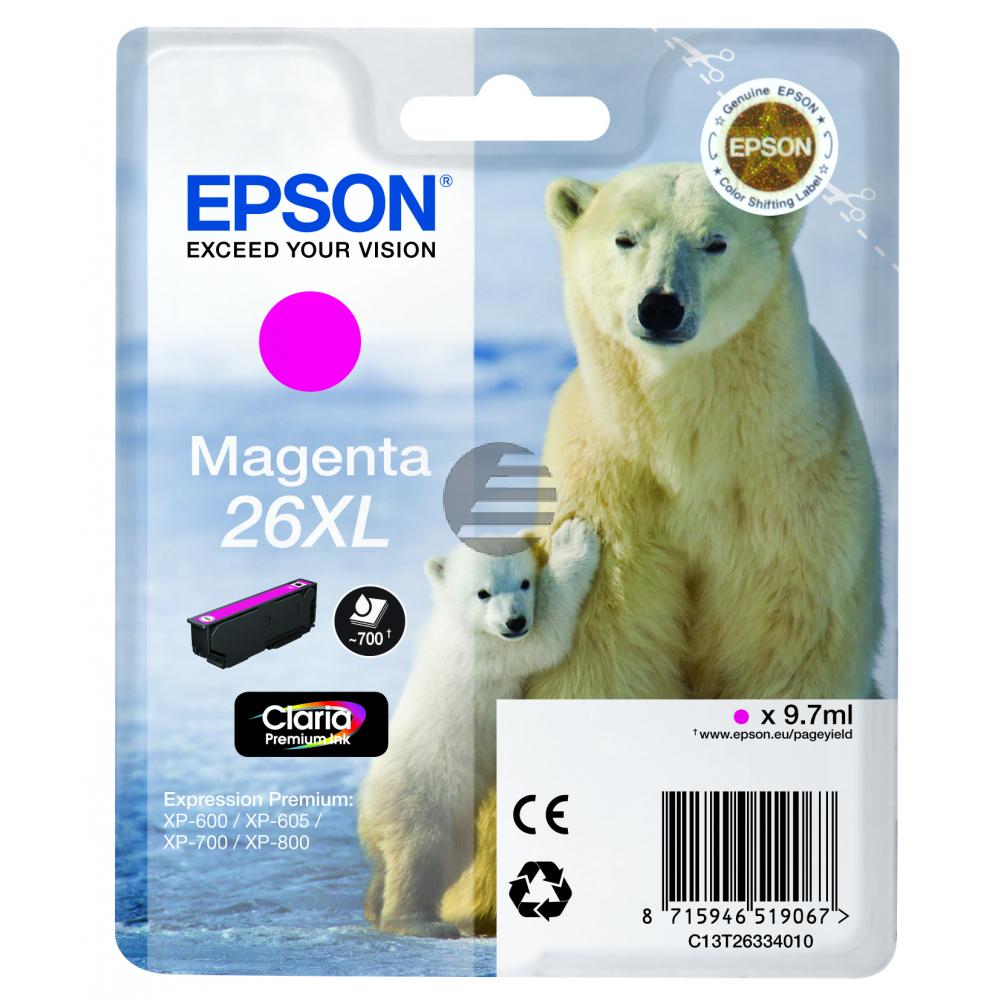 Epson Tintenpatrone magenta HC (C13T26334022, T2633)