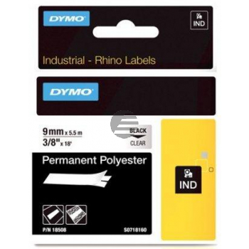 Dymo transparentes Polyesterband 9mm schwarz/transparent (18508)