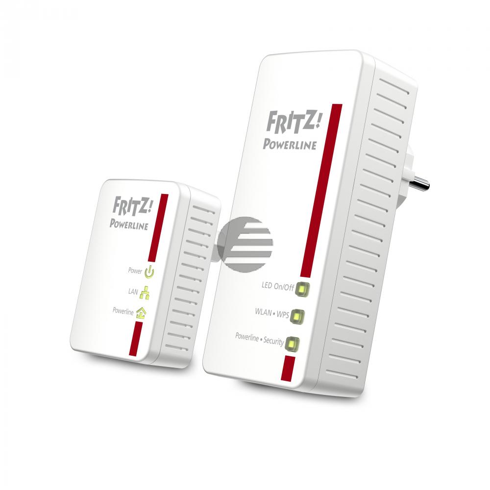 AVM Fritz!Powerline 540 E WLAN für die Steckdose LAN Anschluß 500Mbit/s 128-Bit-AES Verschl.